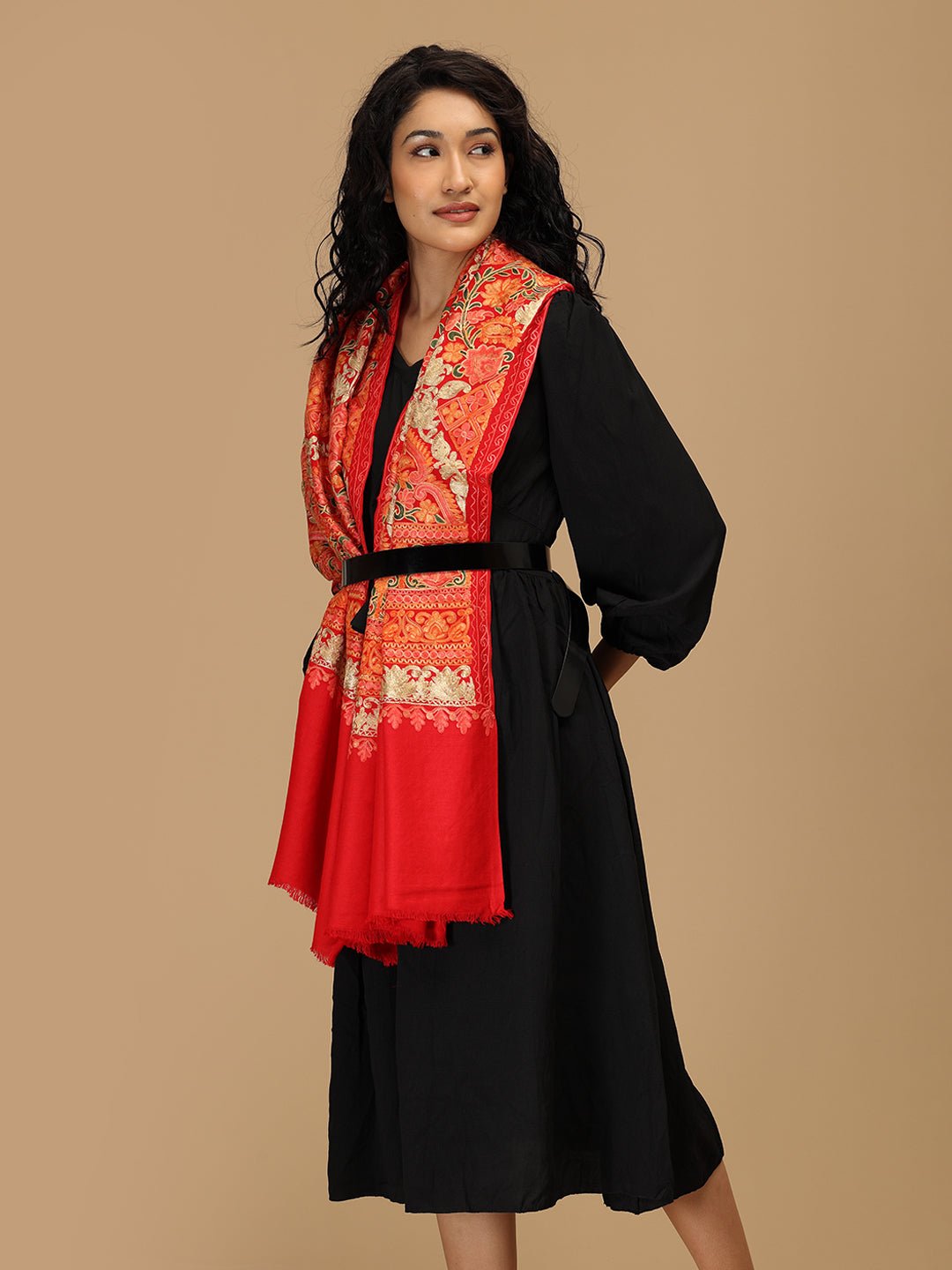 Laal Libaas Embroidered Woolen Stoles - Onesize Winter Stoles