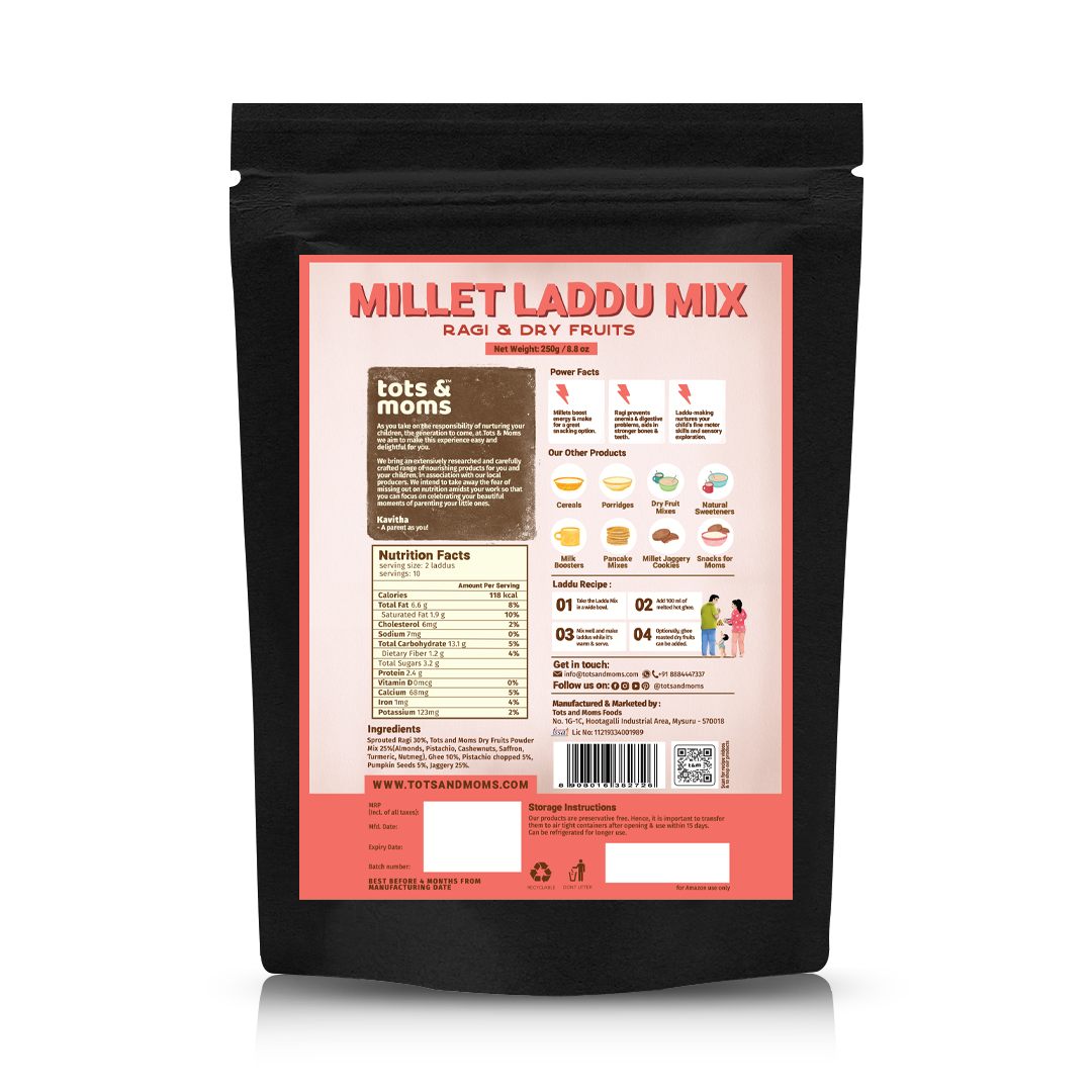 Tots & Moms Kids DIY Ragi & Dry Fruits Laddu Mix 200g