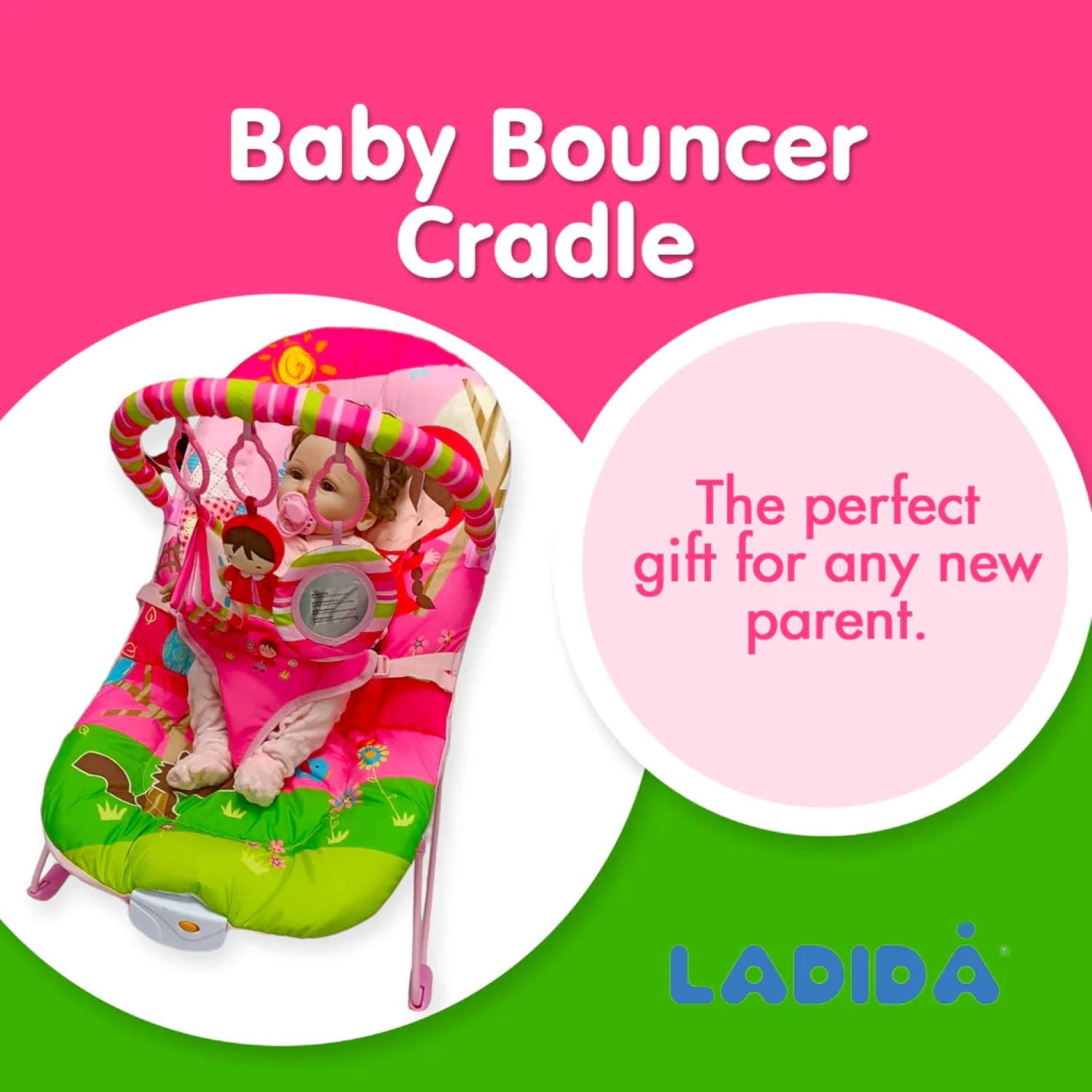 Ladida Baby Bouncer Happy Zoo - BR1A - HZ