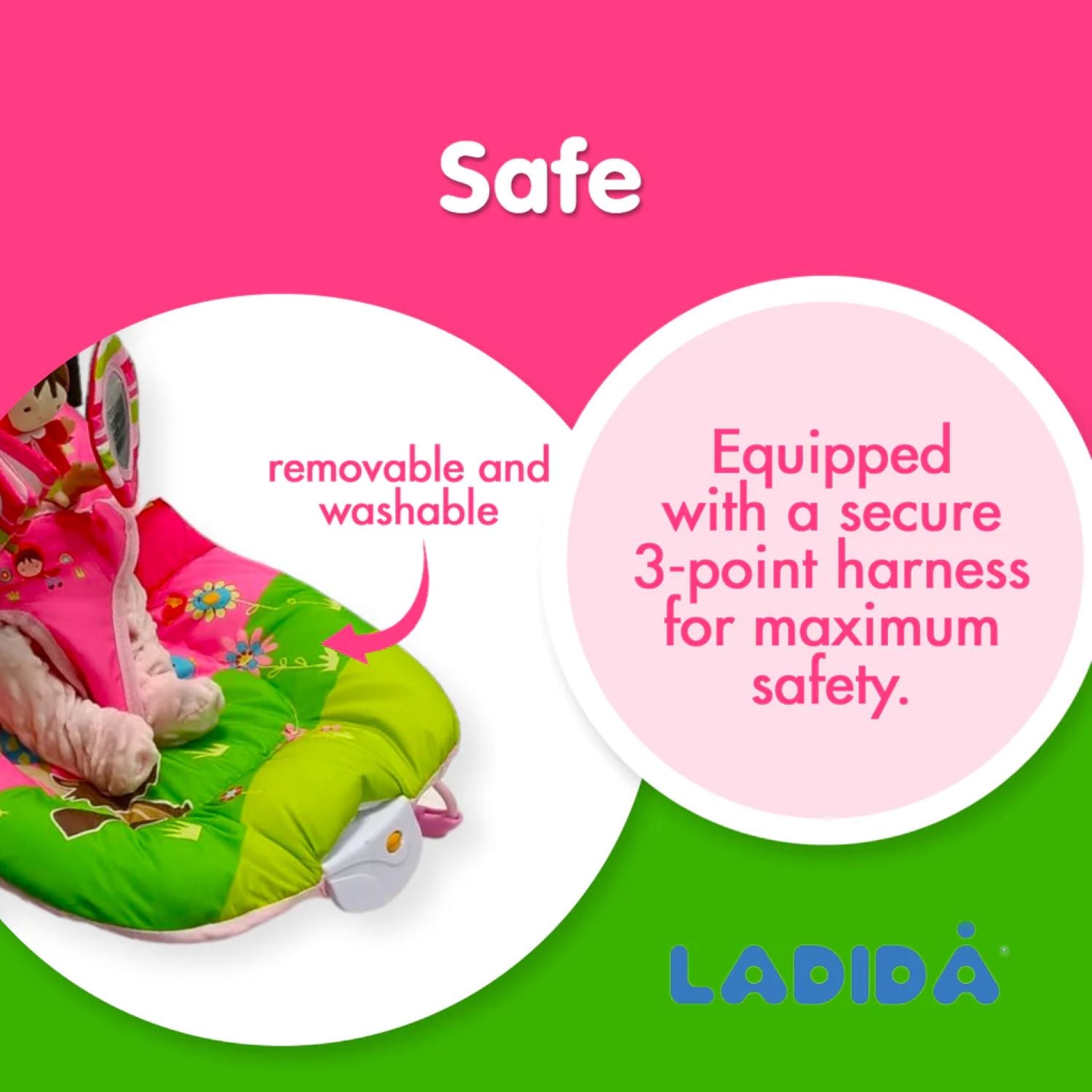 Ladida Baby Bouncer Happy Zoo - BR1A - HZ