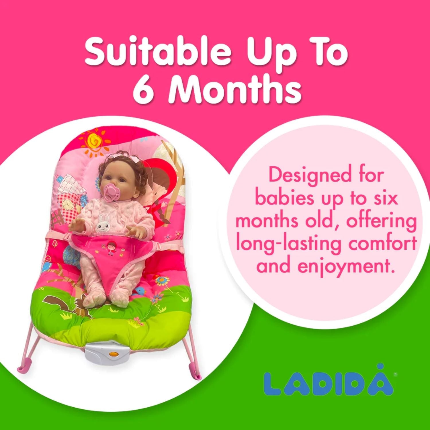 Ladida Baby Bouncer Happy Zoo - BR1A - HZ