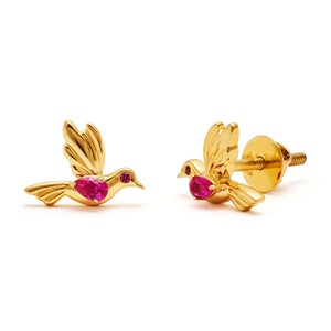 Ladybug Birdsong Earrings - 18 Carat Kids Jewellery