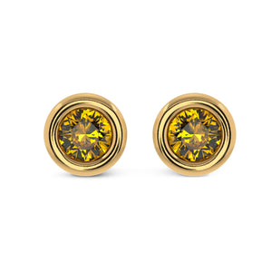 LadyBug Halo Citrine Earrings - 14 K Kids Jewellery