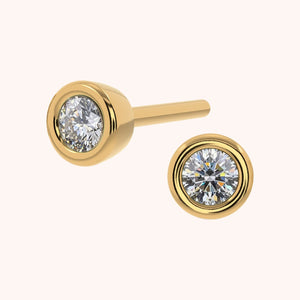 LadyBug Halo Diamond Earrings - 14 k Kids Jewellery
