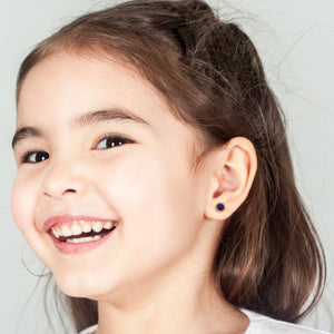 LadyBug Halo Tanzanite Earrings - 14 K Kids Jewellery