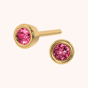 LadyBug Halo Tourmaline Earrings - 14 K Kids Jewellery