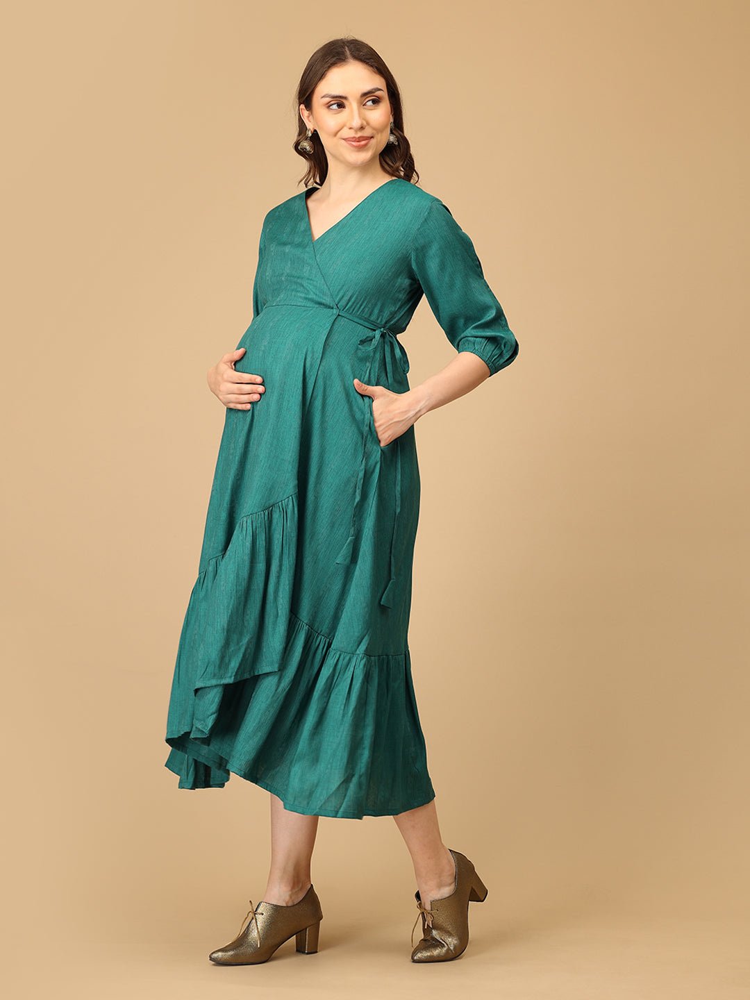Lagoon Swing Maternity Wrap Dress - DRS - SK - LGNSW - S