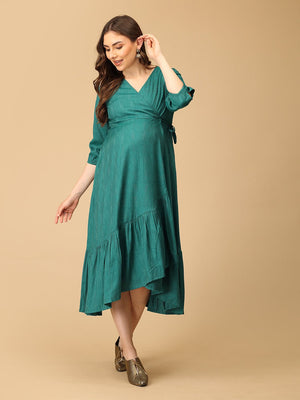 Lagoon Swing Maternity Wrap Dress - DRS - SK - LGNSW - S
