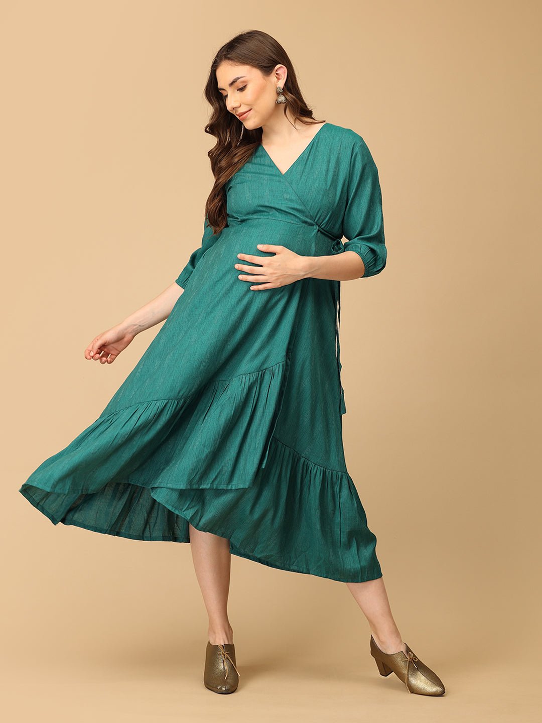 Lagoon Swing Maternity Wrap Dress - DRS - SK - LGNSW - S