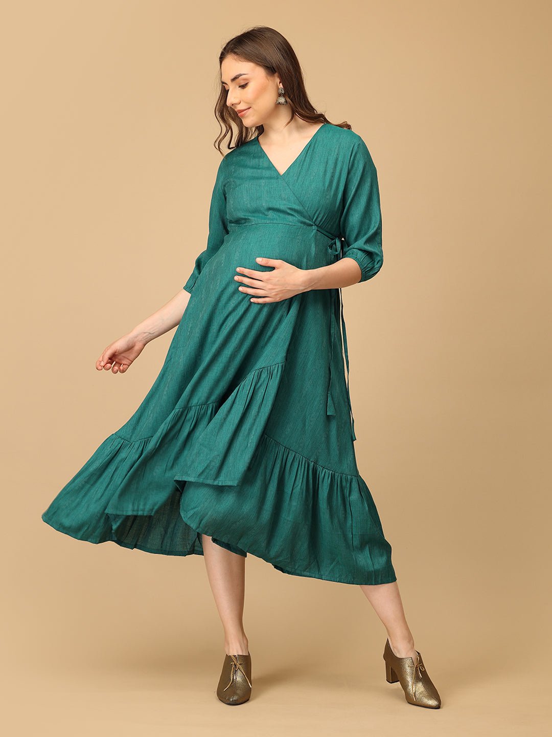 Lagoon Swing Maternity Wrap Dress - DRS - SK - LGNSW - S