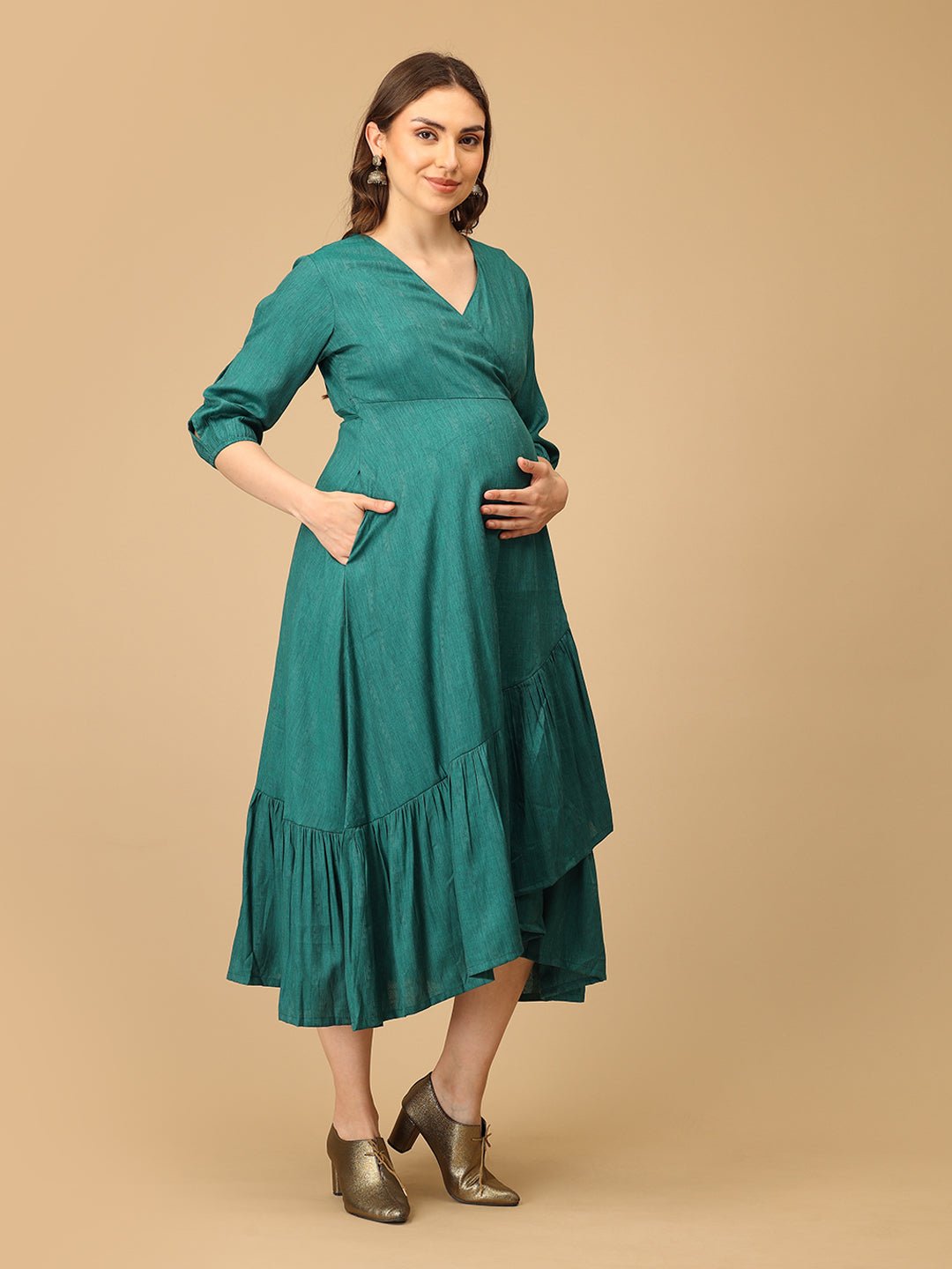Lagoon Swing Maternity Wrap Dress - DRS - SK - LGNSW - S