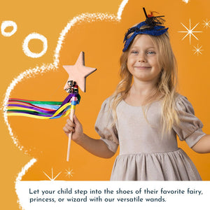 Lattooland Wooden Wand | Wizard Wand | Star Wand | Fairy Wand for Kids - Toys
