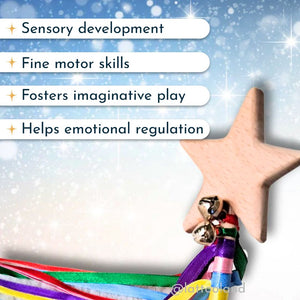 Lattooland Wooden Wand | Wizard Wand | Star Wand | Fairy Wand for Kids - Toys