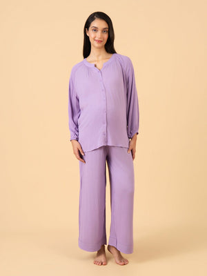Laven-Dare to Dream Maternity and Nursing Nightwear Set - Lavender Maternity Nightwear Set