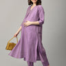 Lavender Lush - ury Embroidered Maternity And Nursing Silk Kurta Set - MEW - SK - LVNLU - S