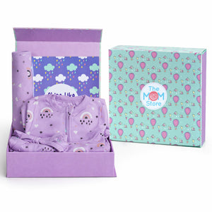 Lavender Pixie 5 PCS New Born Gift Hamper Set - Shimmer - Lavender Gift Box