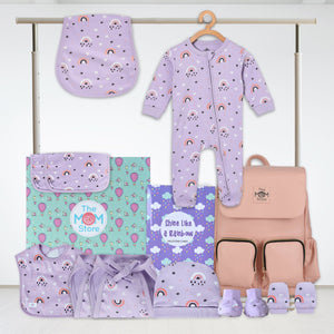 Lavender Pixie Gift Box with Diaper Bag - Preemie Gift Box