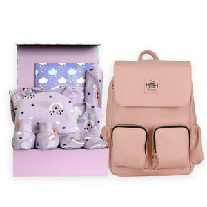 Lavender Pixie Gift Box with Diaper Bag - Preemie Gift Box