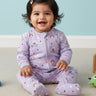 Lavender Twinkle Infant Zipper Romper - Preemie Baby Romper