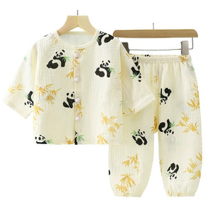 Lazy Panda, Organic Crushed soft Muslin Cotton Kids Nightsuit - 4 - 5 Years Nightsuits