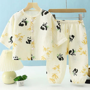 Lazy Panda, Organic Crushed soft Muslin Cotton Kids Nightsuit - 4 - 5 Years Nightsuits