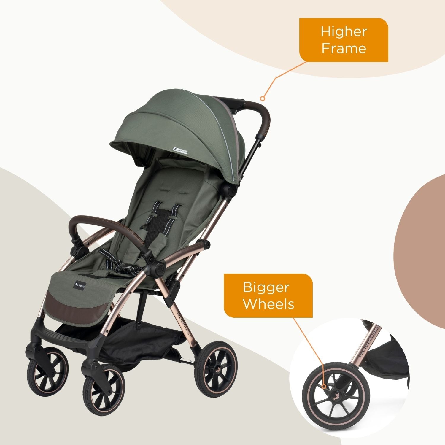Leclerc Baby Influencer XL Stroller Army Green - LEC10010
