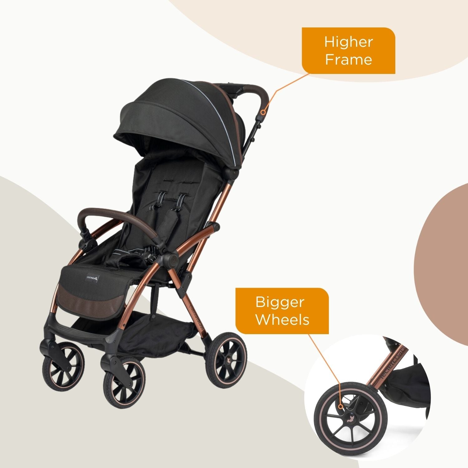 Leclerc Baby Influencer XL Stroller Black Brown - LEC10011