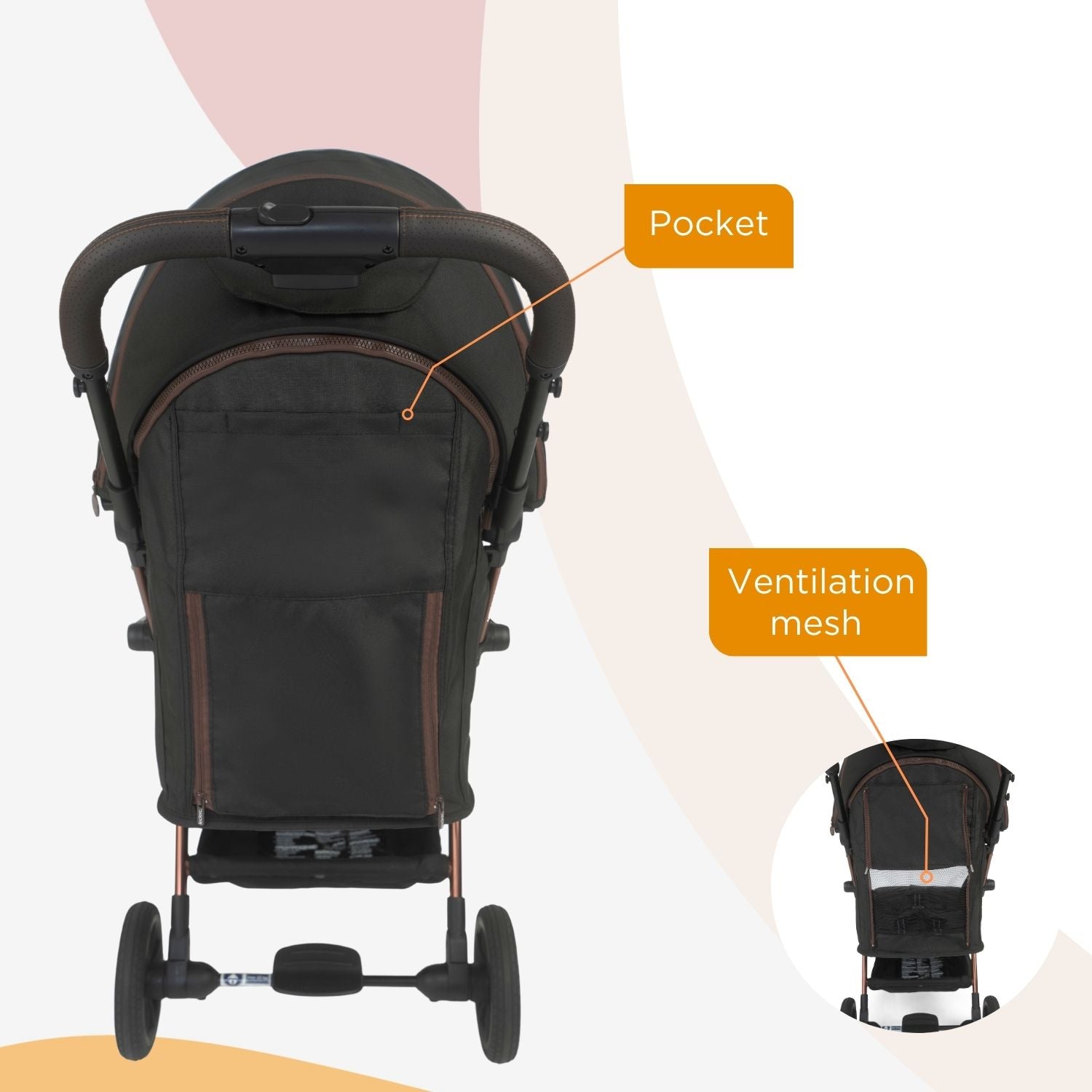 Leclerc Baby Influencer XL Stroller Black Brown - LEC10011