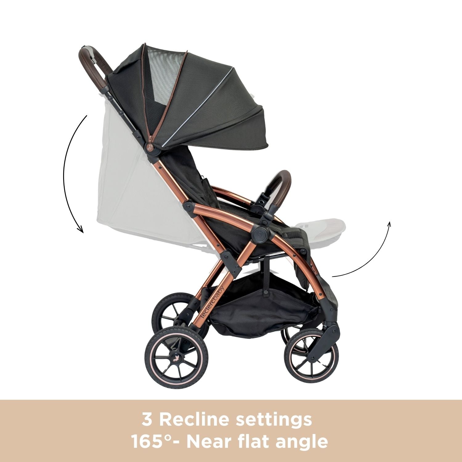 Leclerc Baby Influencer XL Stroller Black Brown - LEC10011