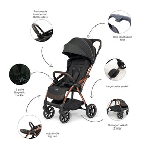 Leclerc Baby Influencer XL Stroller Black Brown - LEC10011