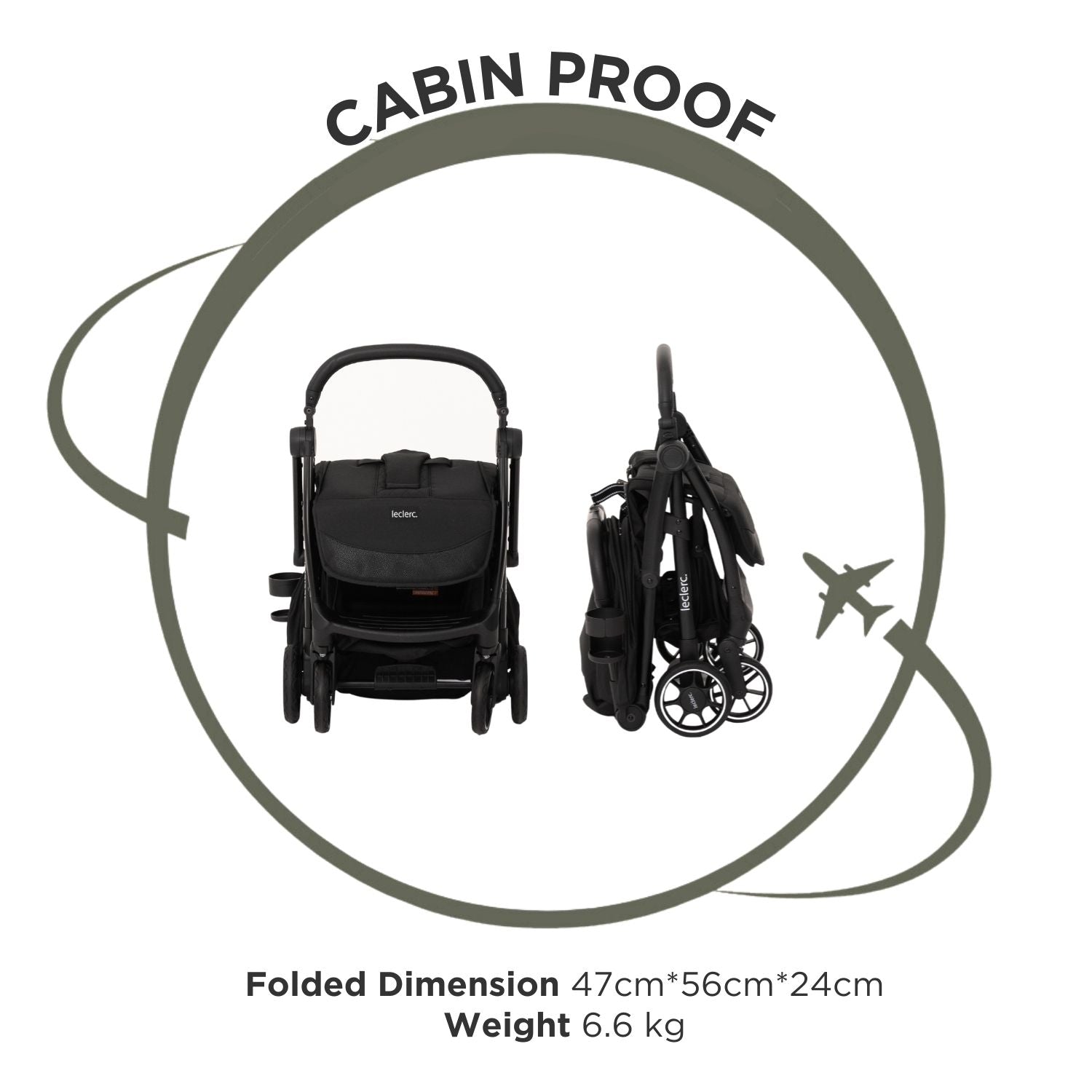 Leclerc Baby Magicfold Plus Stroller Black - LEC25970