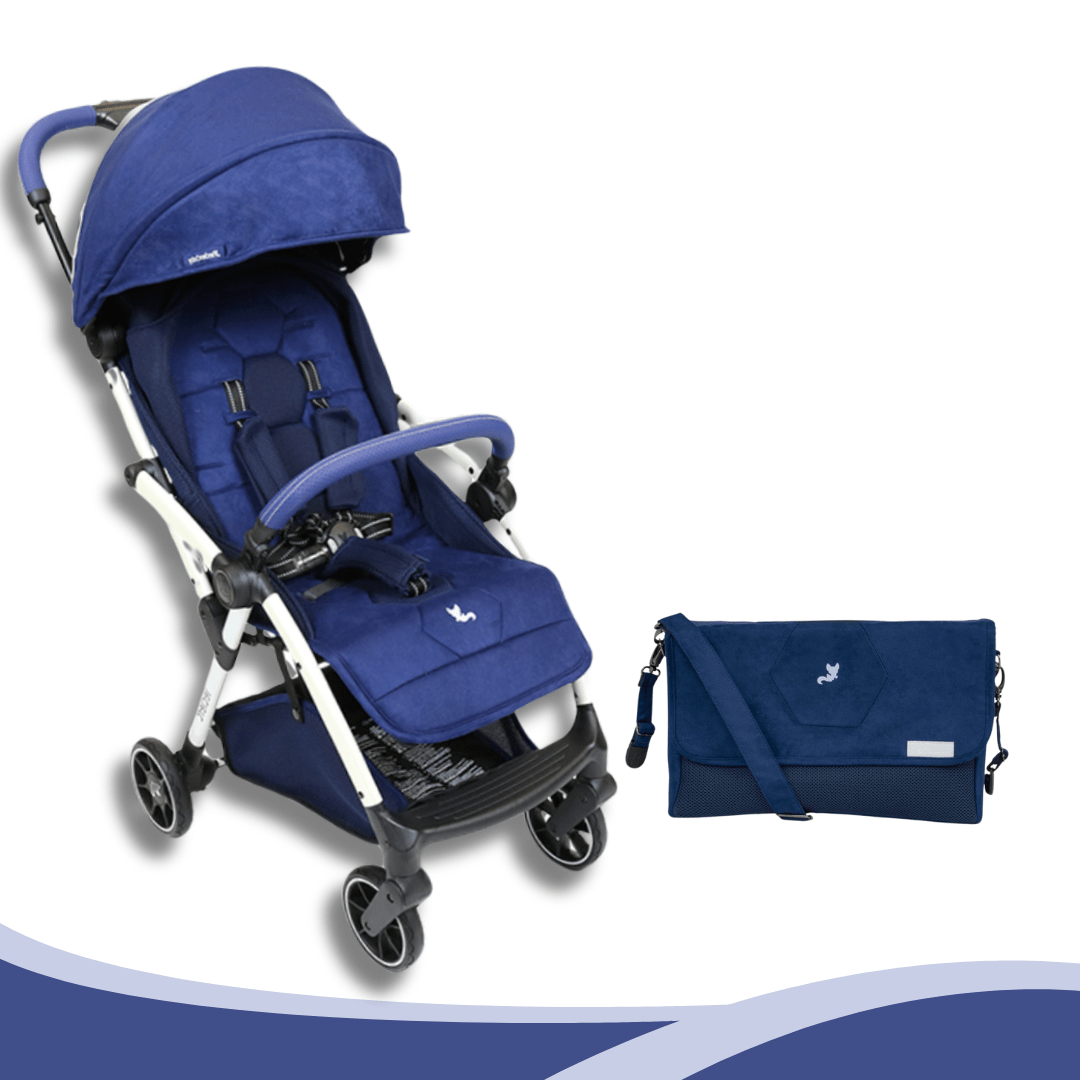 Leclercbaby Bundle Deal Hexagon Monte Carlo Blue (Stroller + Diaper Bag) - BUNHEX040
