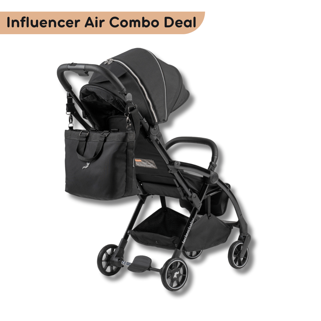 Leclercbaby Combo Influencer Air Piano Black (Stroller+Luxury Diaper Bag) - BUNAR060
