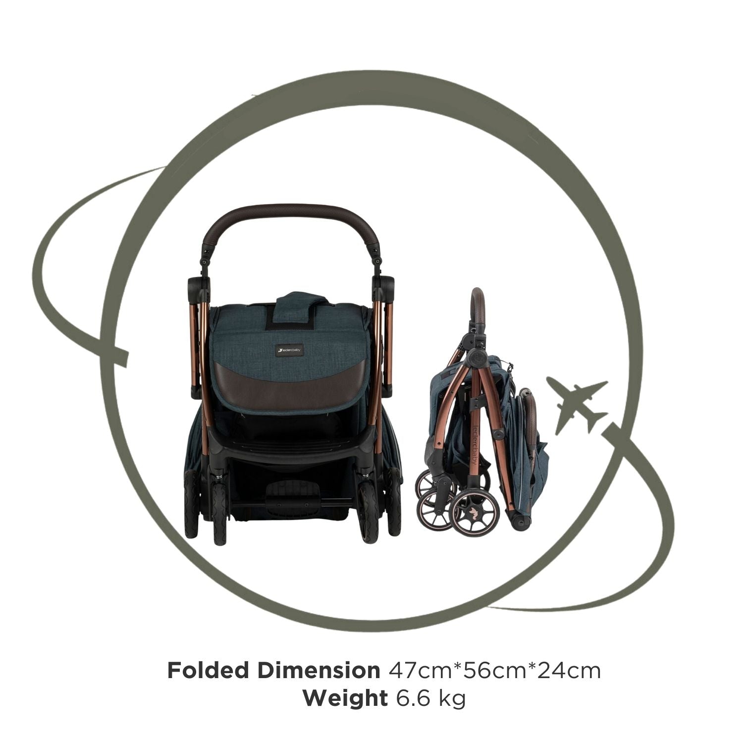 Leclercbaby Influencer Air Stroller Denim Blue - LEC20016