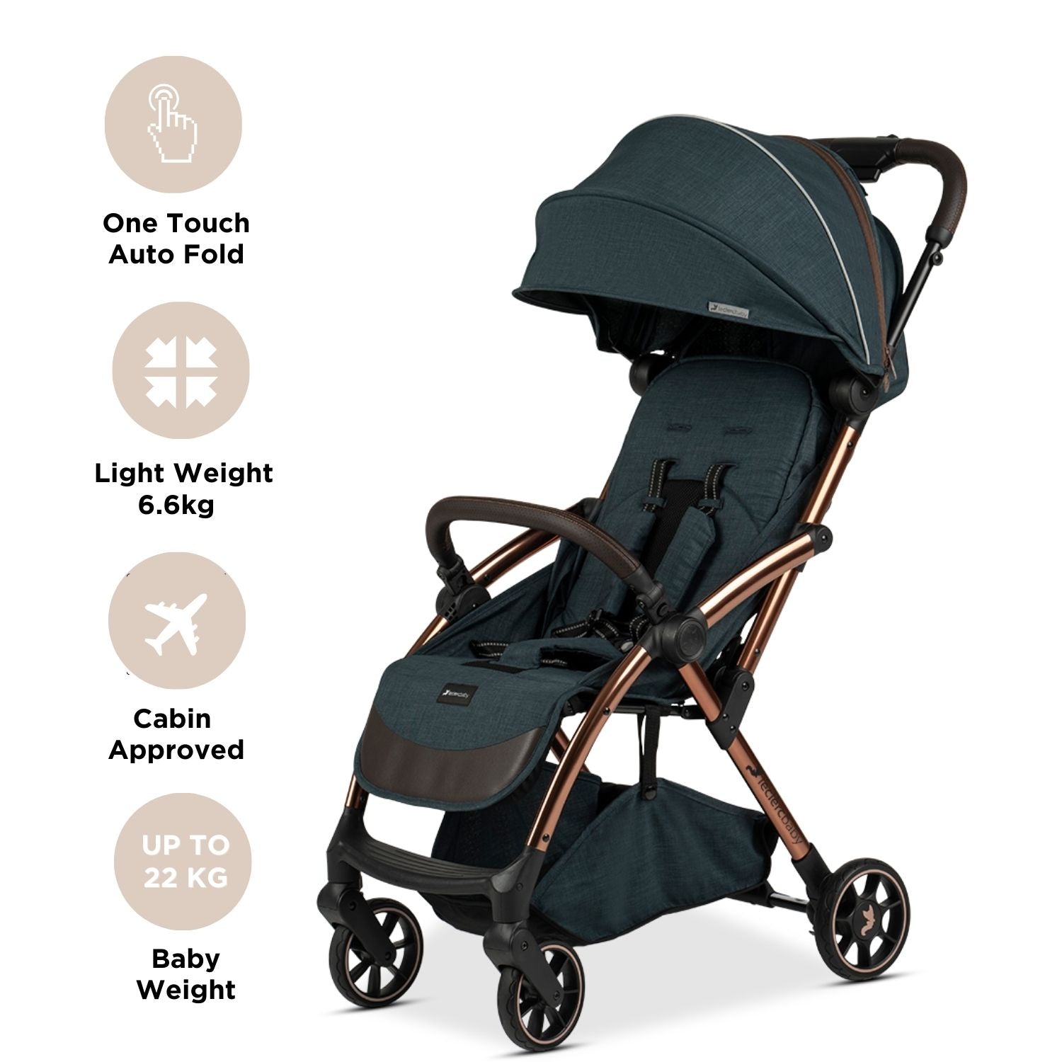 Leclercbaby Influencer Air Stroller Denim Blue - LEC20016