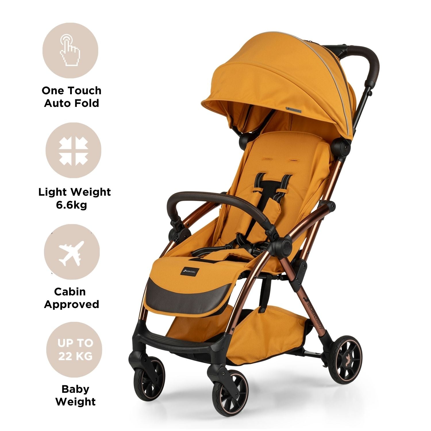 Leclercbaby Influencer Air Stroller Golden Mustard - LEC20017