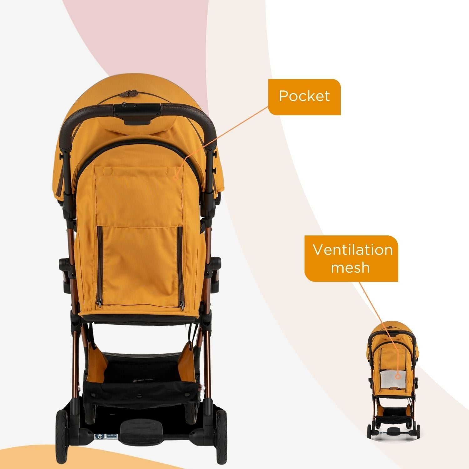 Leclercbaby Influencer Air Stroller Golden Mustard - LEC20017