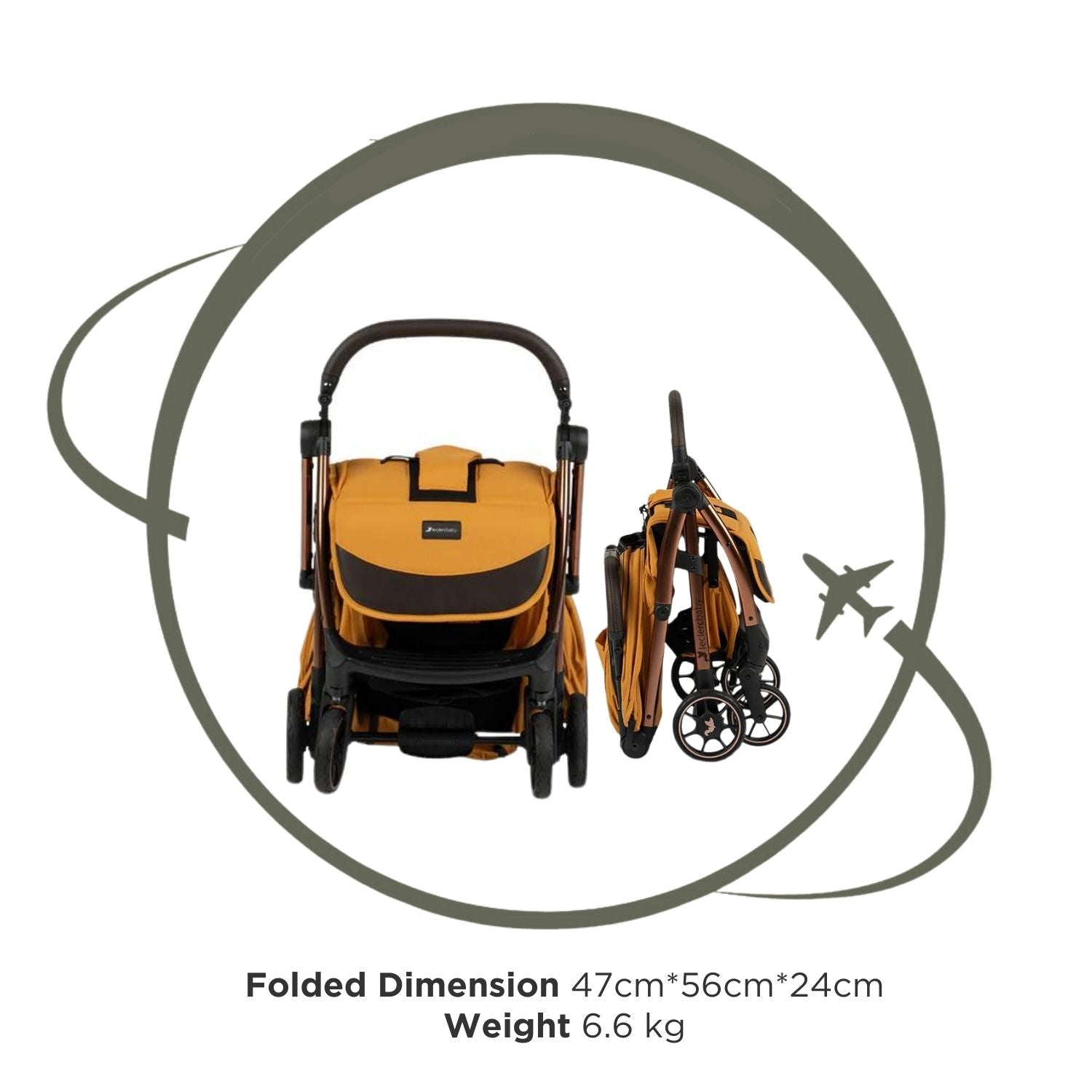 Leclercbaby Influencer Air Stroller Golden Mustard - LEC20017