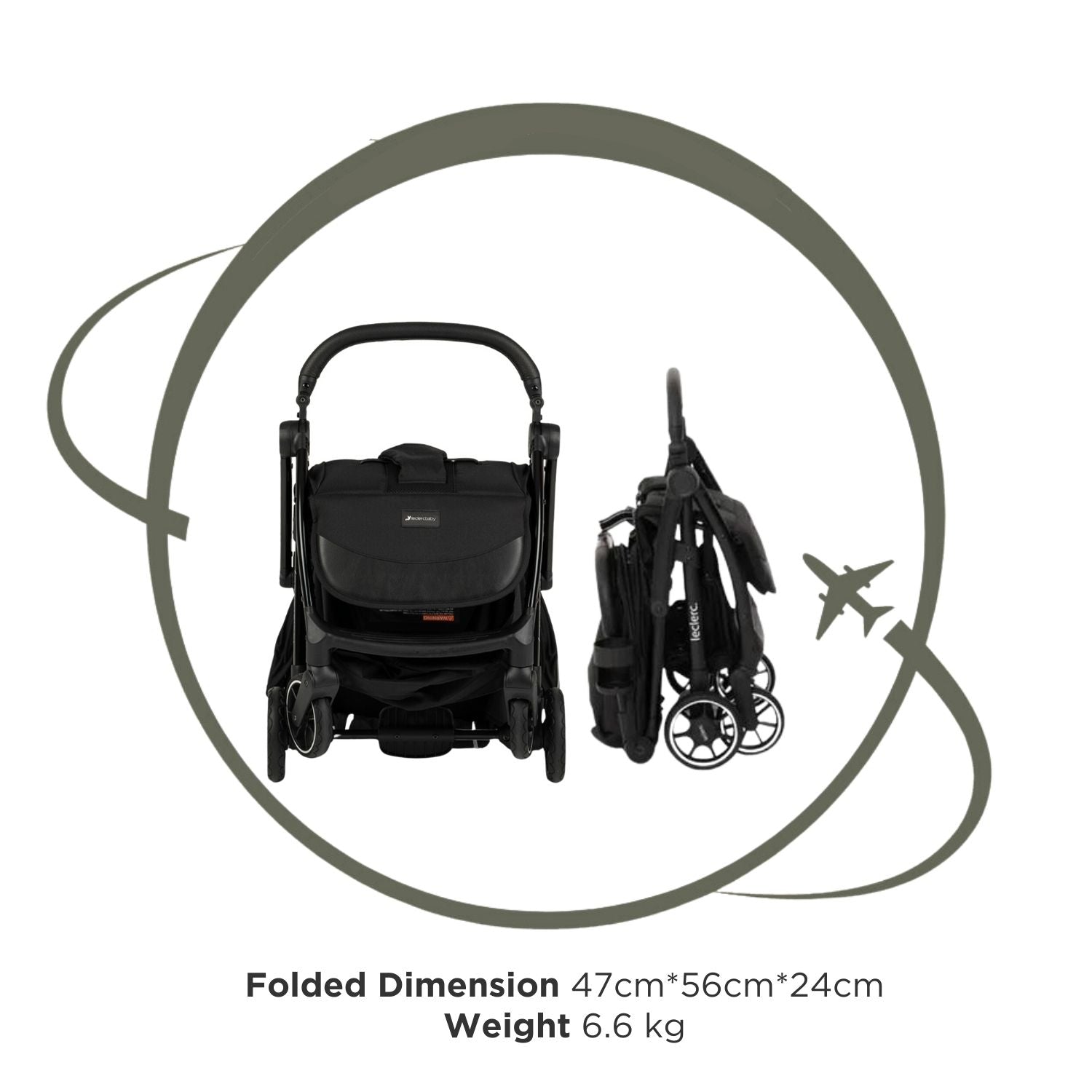 Leclercbaby Influencer Air Stroller Piano Black - LEC20018