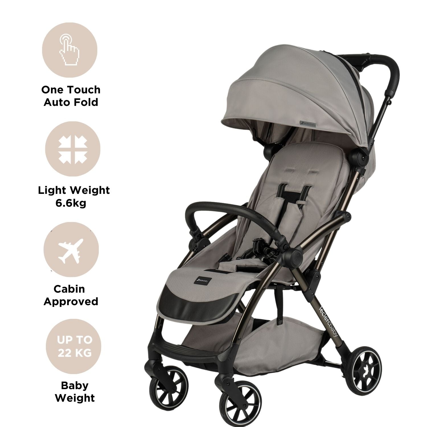 Leclercbaby Influencer Air Stroller Violet Grey - LEC20015