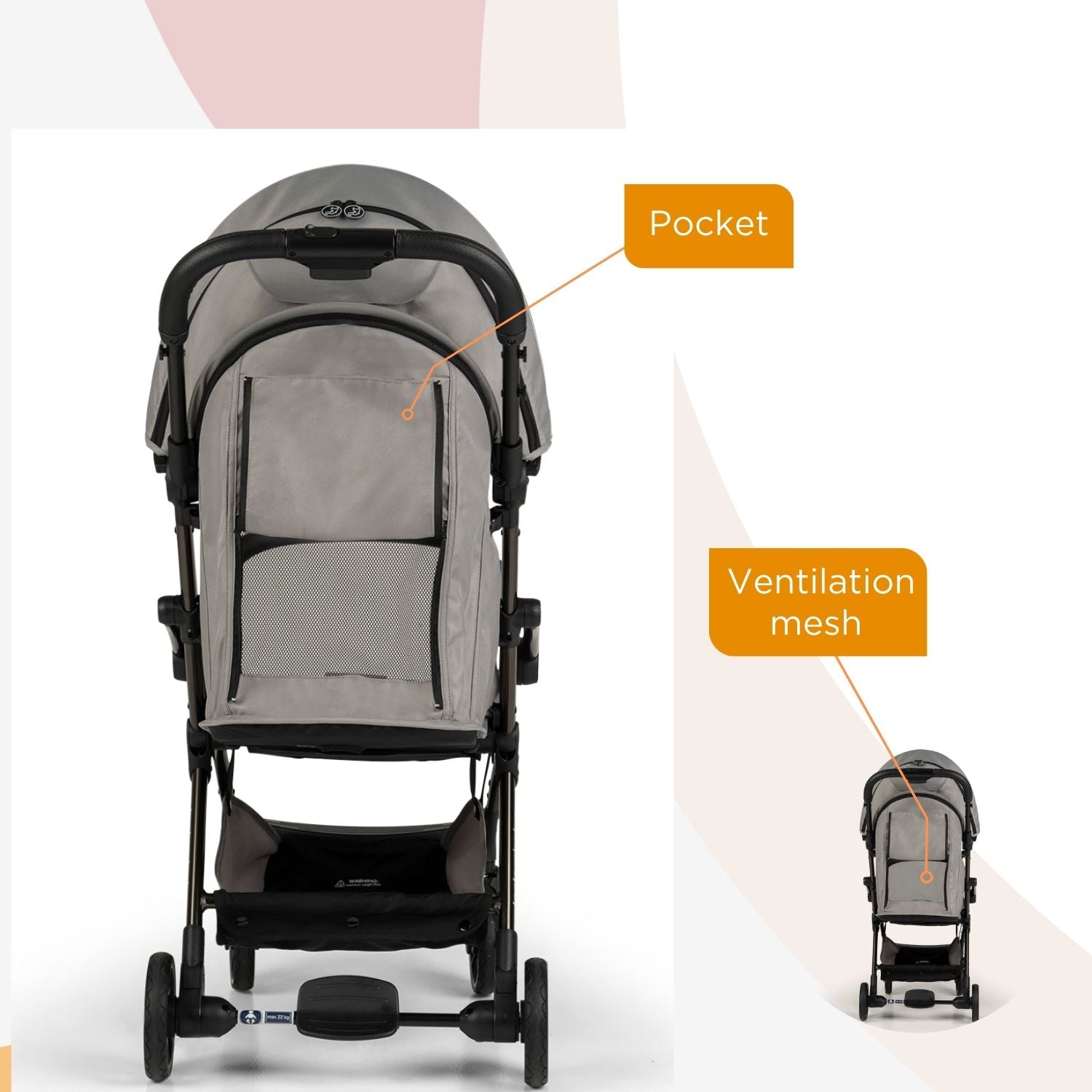 Leclercbaby Influencer Air Stroller Violet Grey - LEC20015