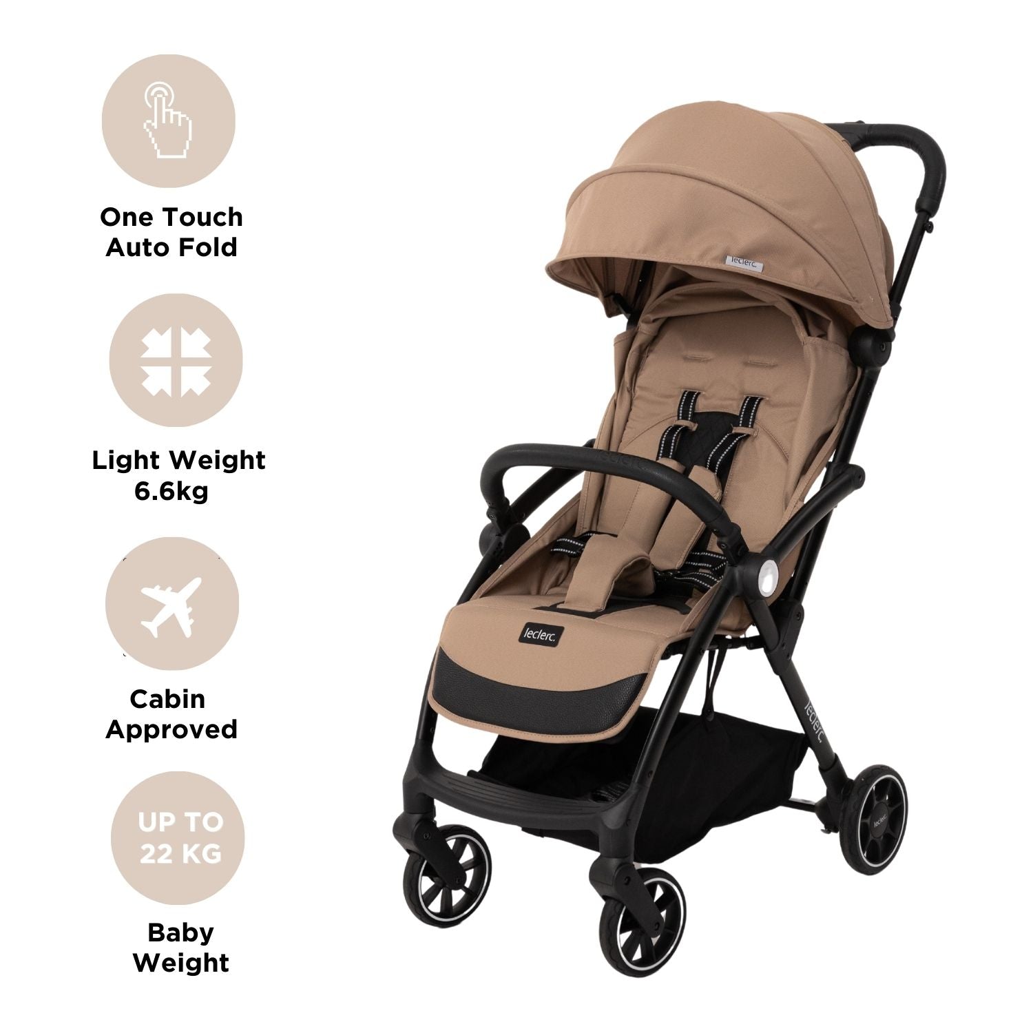 Leclercbaby Magicfold Plus Stroller Sand - LEC25973