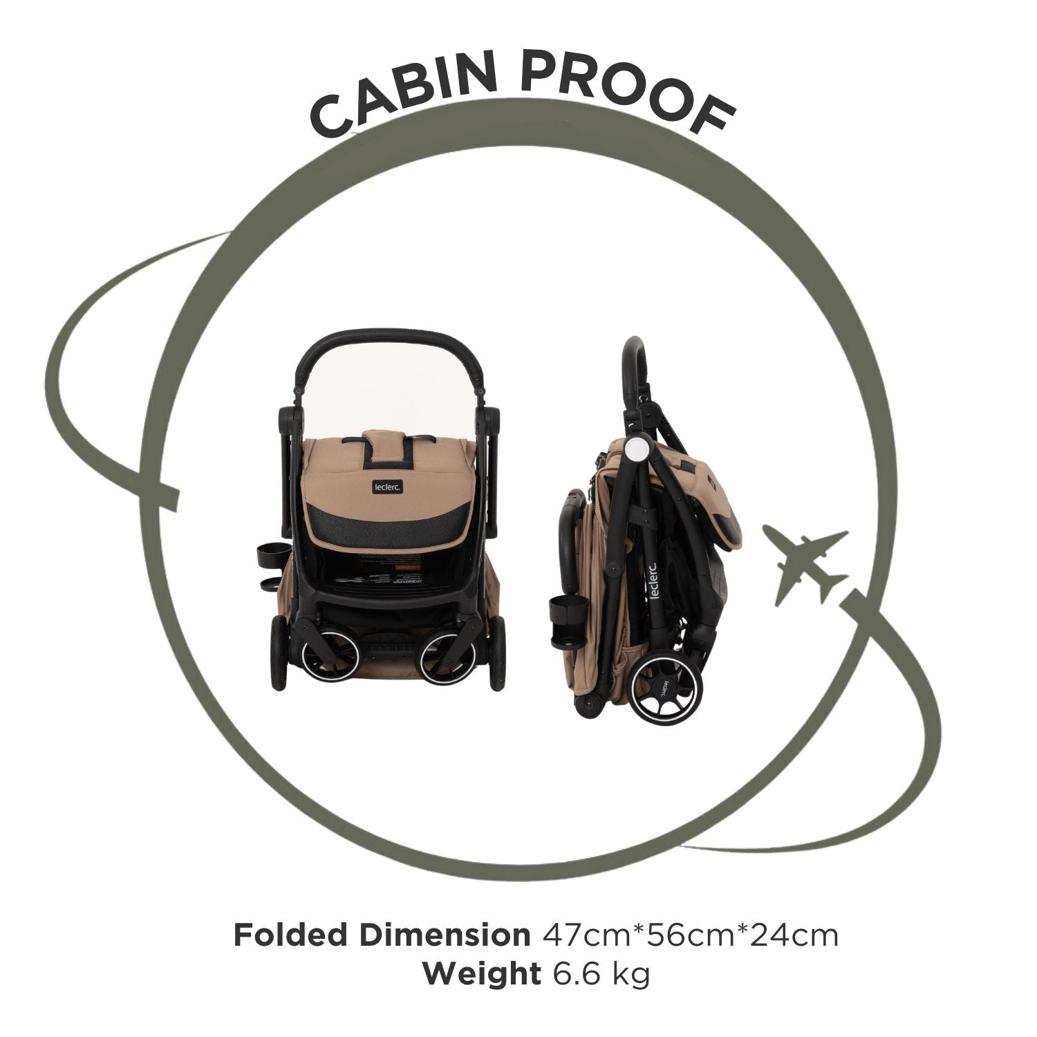 Leclercbaby Magicfold Plus Stroller Sand - LEC25973