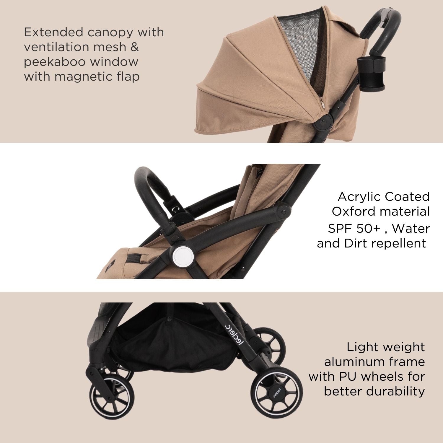 Leclercbaby Magicfold Plus Stroller Sand - LEC25973