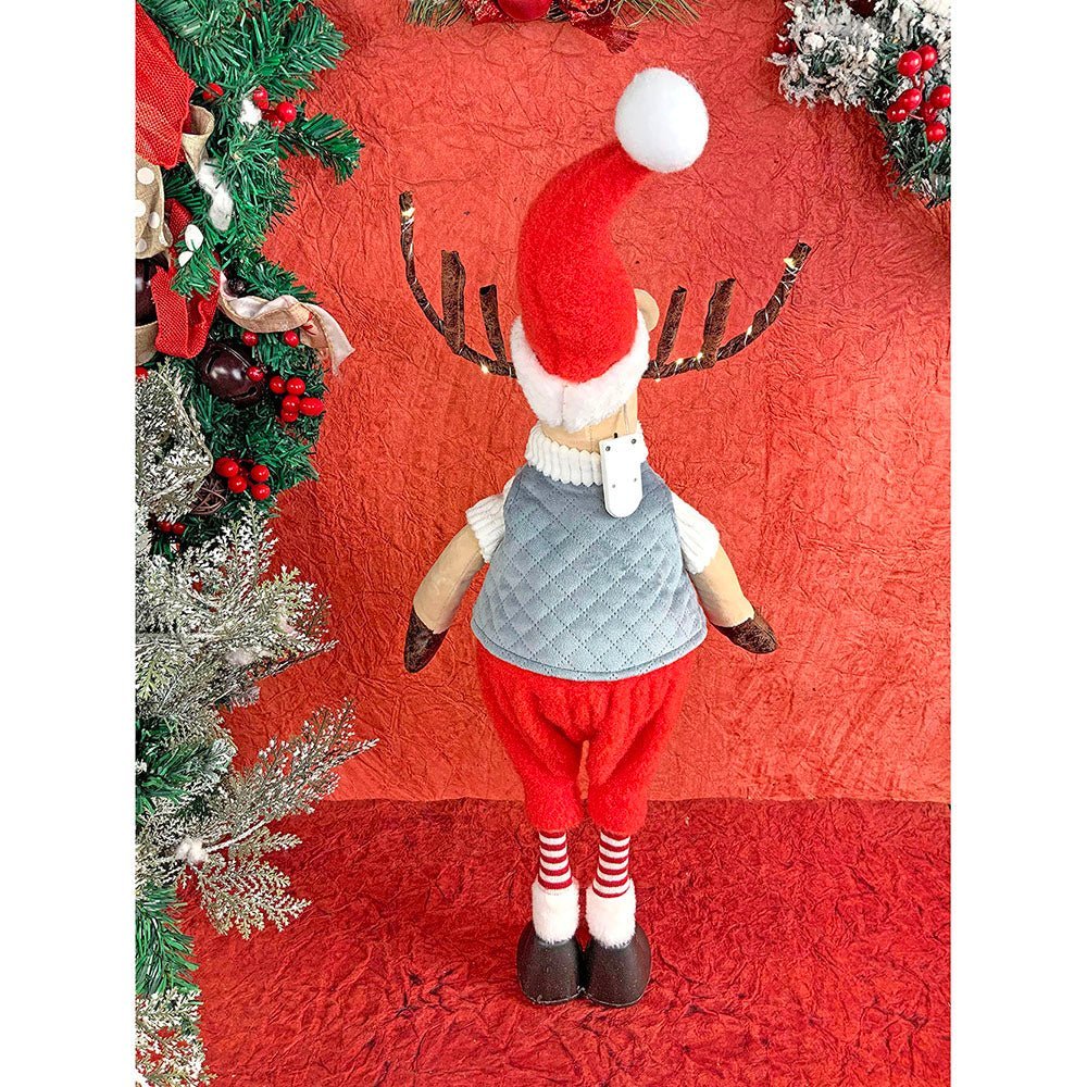 LED Light Horns 27 inches Foldable Standing Grey Coat Rudolf Reindeer ...