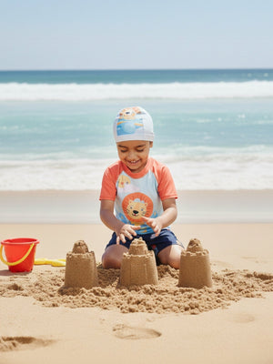 Leo Sky Explorer Boys T-shirt And Short Swim Set - 3 - 4 Years Kids Swimwear