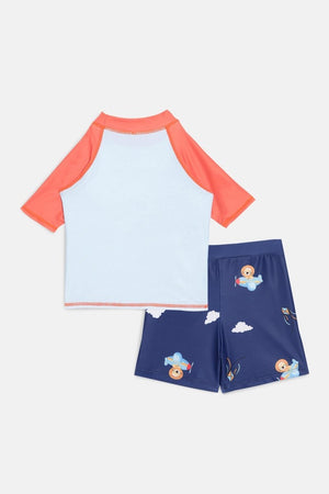 Leo Sky Explorer Boys T-shirt And Short Swim Set - KSW-SG-LSEX-3-4