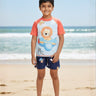 Leo Sky Explorer Boys T-shirt And Short Swim Set - 3 - 4 Years Kids Swimwear