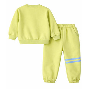 "Let's Play" Green 2pcs, fleece winter Tracksuit Set for Kids - 2 - 3 Years Kids Clothing