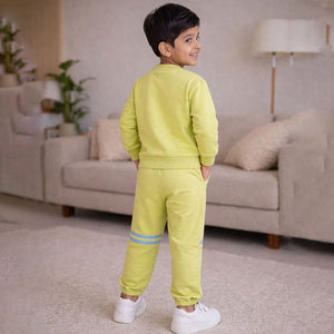 "Let's Play" Green 2pcs, fleece winter Tracksuit Set for Kids - 2 - 3 Years Kids Clothing